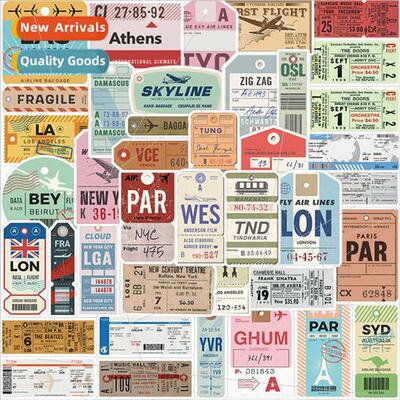 40 cartoon boarding pass graffiti stickers decorative guitar