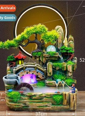 Chinese  with lights circle creative running water inviting