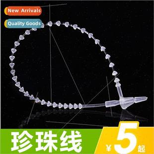 hand tag button pearl mother needle threaded with Beads