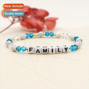 Letter Square Beads Rhombus Nat Bohemian Crystal Style