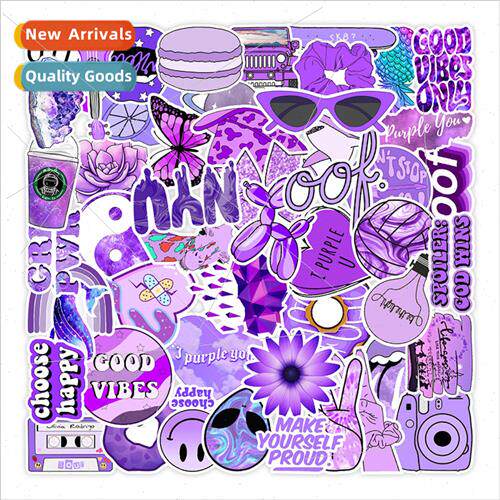 50 new purple fresh graffiti stickers cell phone water cup n