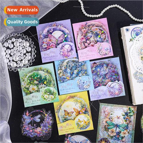 Fragrant floating flowers moon handbook sticker pack retro p