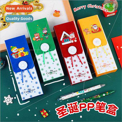 Cartoon Christmas tower buckle stationery box Korean creativ