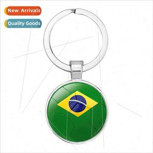 Russia soccer tournament 32 keychain soccer flag time gemsto