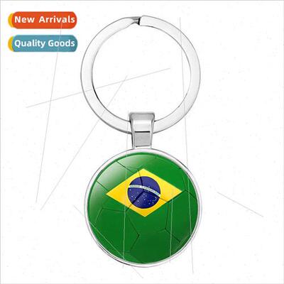 Russia soccer tournament 32 keychain soccer flag time gemsto