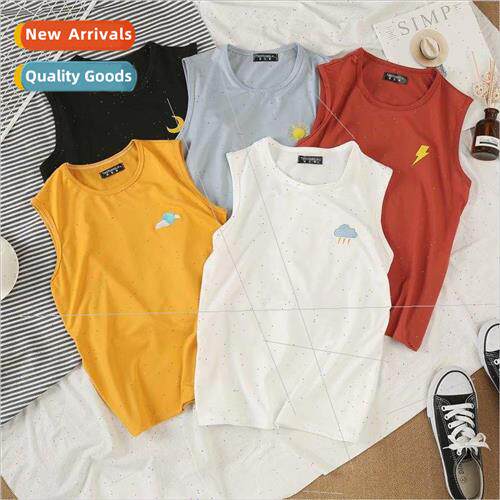 Summer Hong Kong  sleeveless undershirt T-shirt male student