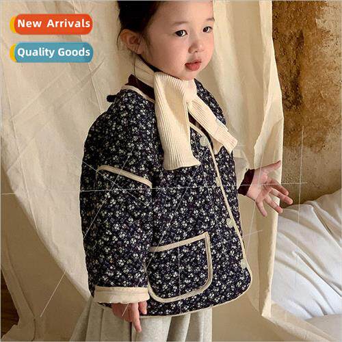 2023 new Korean fall and winter girls floral cotton jacket l