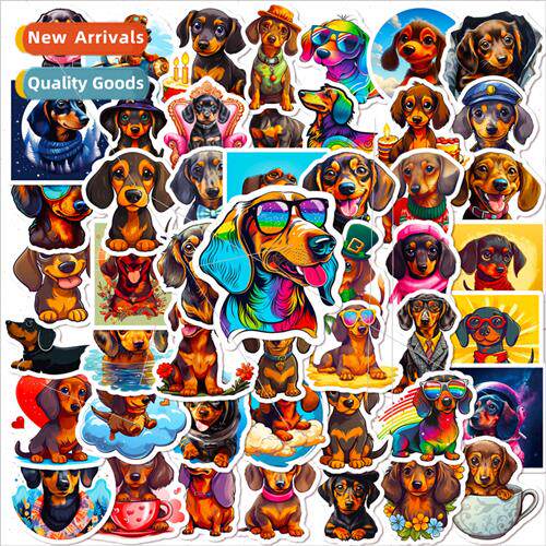 50 Dachshund Stickers New Cartoon Cute Animal Dog Dachshund