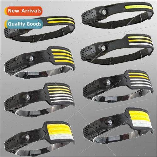 New led headwear sensor headlamp COB rechargeable outdoor ni