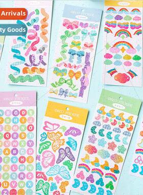 Wonderful rainbow house laser stickers glitter ins basic han