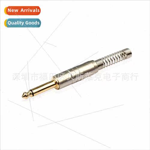 New 6.35 mono gold-plated solder plug DIY audio plugs