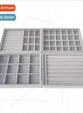 Gray jewelry box velvet velvet ring earrings earrings tray e