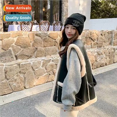 2023 fall and winter new two sides wear lamb fur fur one und