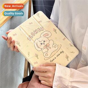 适用 ipad case ins flower bush bunny magnetic 2021 model pro
