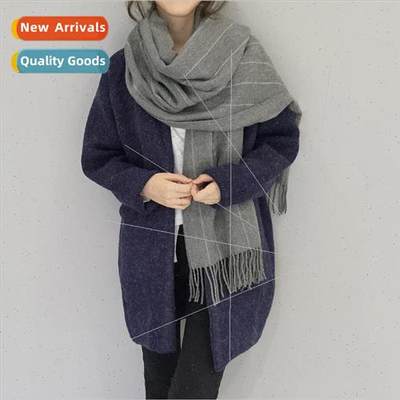 2018 Autumn and Winter New Striped Scarf Warm Dashed ne Text