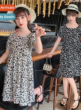 Girls dress summer 20223 new middle and large children flora
