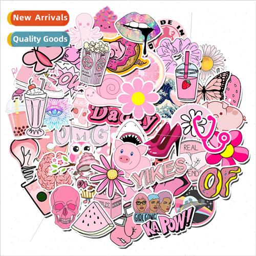 100 VSCO  pink girl luggage stickers waterproof graffiti sui