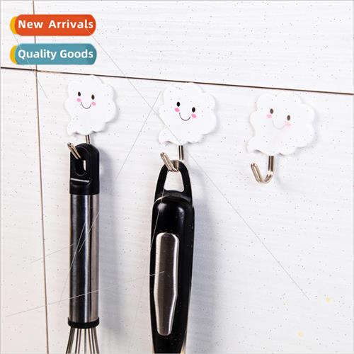 White Cloud Duo Hooks Plastic Wall Sticky Hooks Creative Tow
