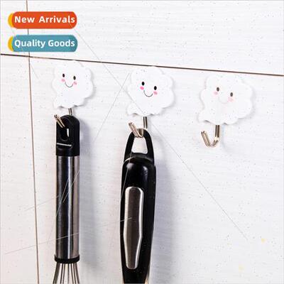 White Cloud Duo Hooks Plastic Wall Sticky Hooks Creative Tow