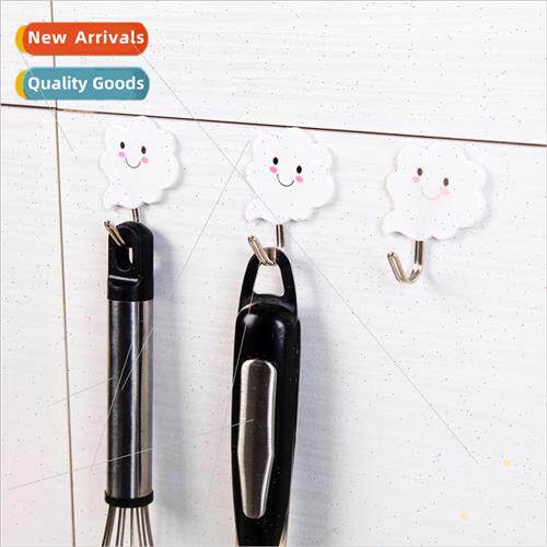 White Cloud Duo Hooks Plastic Wall Sticky Hooks Creative Tow