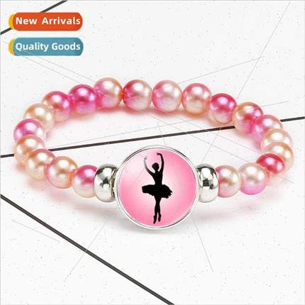 Pink mple Ballet Theme Time Gemstone Bracelet String Ballet
