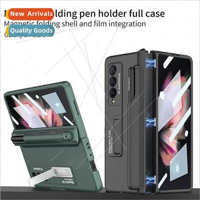 适用 Samsung Z Fold3 cell phone case magnetic folding pen ho
