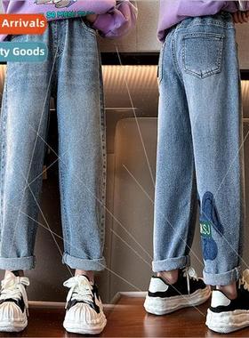 2023 new childrens fashion jeans 适用 girls in the fall sect