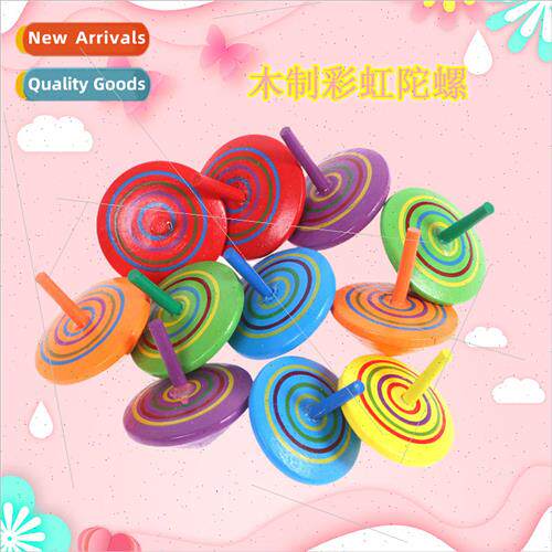 Wooden colorful rotating small gyro Childrens educational to