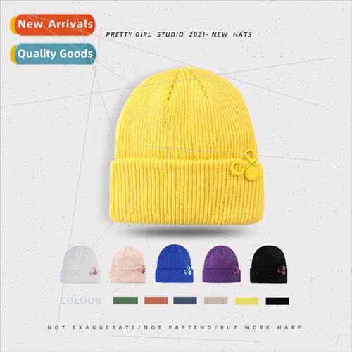 Hat winter Womens new versatile anti-cold knitted cap Korea