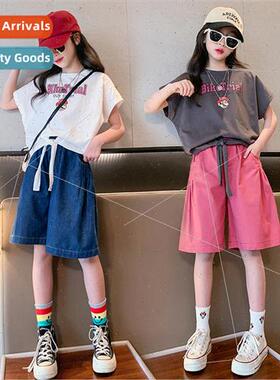 Childrens clothing girls casual suit summer  middle and larg