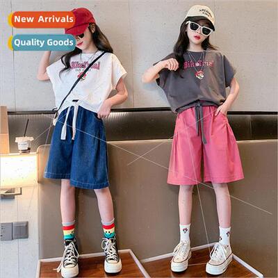 Childrens clothing girls casual suit summer  middle and larg