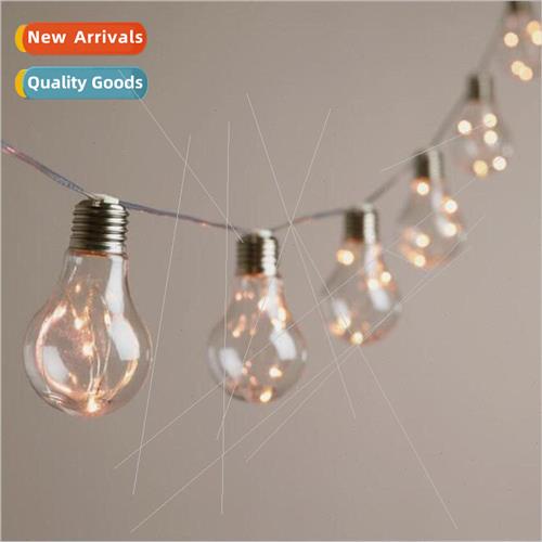 Solar A55 bulbs copper wire light string outdoor Christmas y