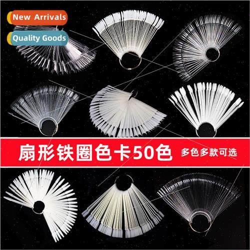 Nail salon open  50 color fan-shaped color card transparent