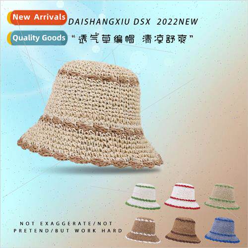 Summer travel sunscreen straw hat convenient easy to carry f