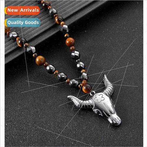 pure natural black gallstone plus tiger stone cow head mens