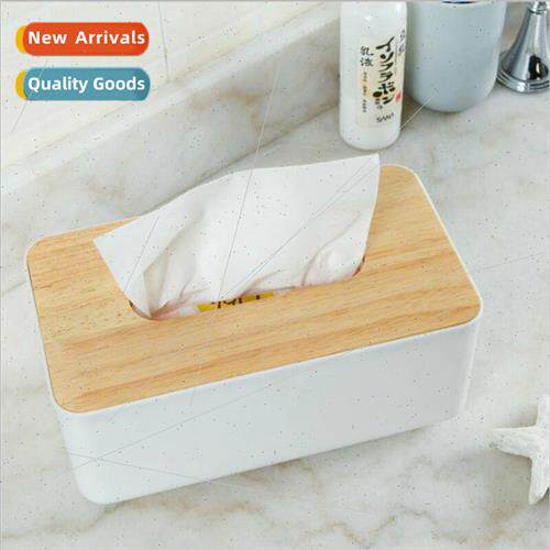 Household simple wooden tissue box Scandinavian  paper box l