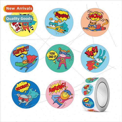 Cartoon Superman Flying Man Stickers Cute Animals Children R