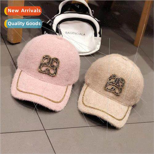 Hat Female Autumn and Winter New Plush Warm Baseball Cap New
