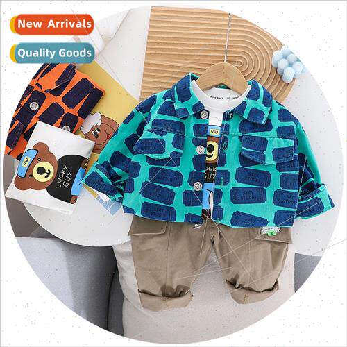 2023 childrens spring and fall  boys wear three-piece Korean