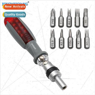 Alloy elbow ratchet screwdriver combination set of cross one