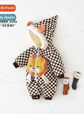 Hand stuffed cotton long crawl baby super cute winter jumpsu