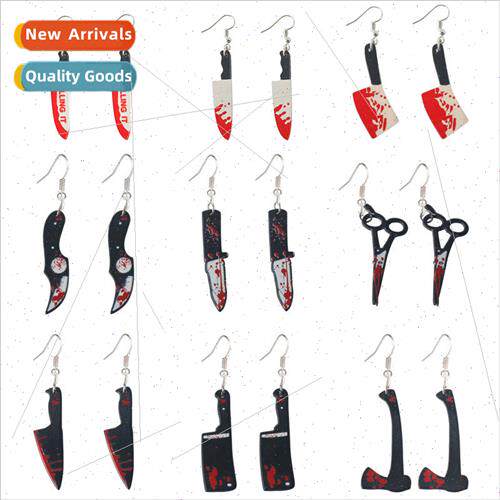 New Halloween axe scissors dagger sharp knife chopper earrin