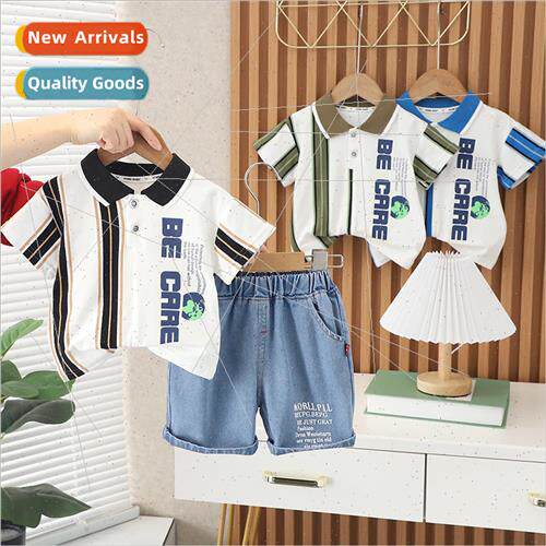 Boys summer short-sleeved suit 23 new fashionable baby sport