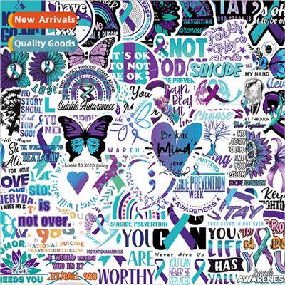 50 Cartoon Suicide Awareness 2 Graffiti Decorative Stickers