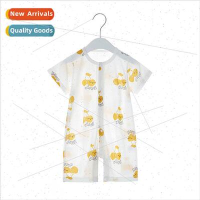 Newborn baby clothes summer thin short-sleeved onesie bamboo