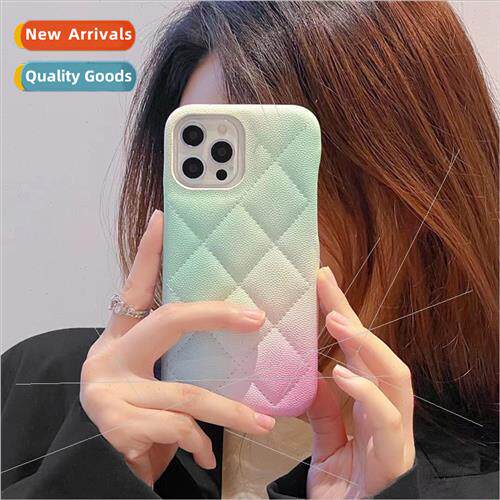 适用 Apple 14 phone case new small perfume  diamond lattice