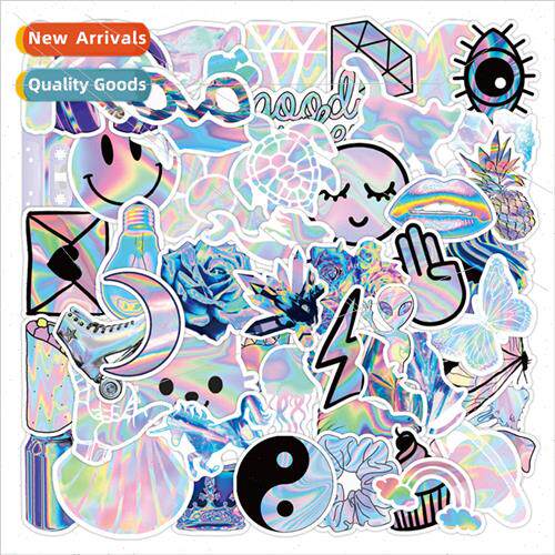 50 holographic stickers laser wind small objects decorative