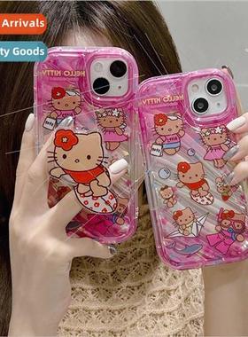 INS cartoon cute diving cat 适用 Apple 14/13 phone case 12Pr