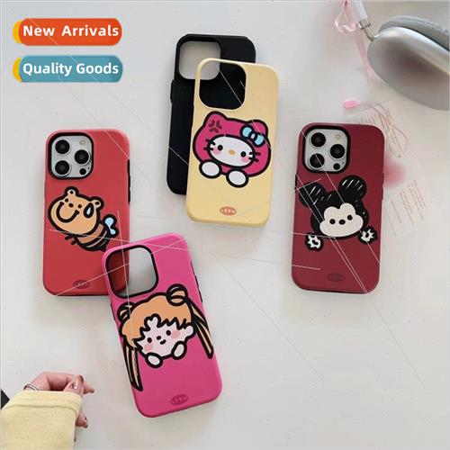 Cute cartoon avatar iPhone 14 2-in-1 15ProMax case 适用 Appl