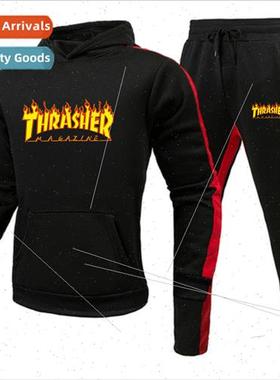 2020 new mens fire letters hooded men and women padded sweat